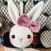 Brelok na szydełku zajączki króliczki