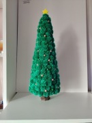 Choinka ręcznie robiona hand made pompom włóczka 