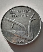 WŁOCHY 10 Lire 1951 ŁADNA