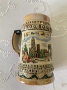 Kufel Dekoracyjny Ceramiczny Mini Vintage Malowany Wypalany