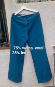 120% Lino wełniane spodnie z lnem eleganckie 75% wełn 25% len XL 42
