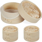 Parowar bambusowy 9,5 x 13,5 x 13,5 cm WYPRZEDAŻ OUTLET
