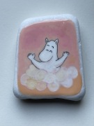 Muminek, moomin, magnes na lodówkę, malowany kamień