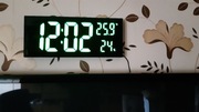 CYFROWY ZEGAR ŚCIENNY TEMPERATURA WILGOTNOŚĆ DUŻY BIURKOWY LED PILOT