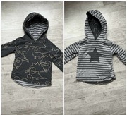 NEXT bawełniana bluza dwustronna 80 cm z kapturem szara chłopięca