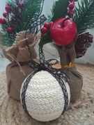 BOMBKA NIETŁUKĄCA RĘKODZIEŁO DIY OZDOBA NA SZYDEŁKU KREMOWA WYPRZEDAŻ