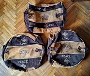 Zestaw 3 puf afrykańskich.