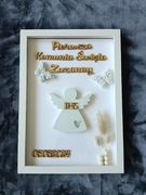 Komunia ramka anioł aniołki wisi stojąca prezent