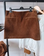 Spódnica Zara 40 L sztruksowa czekoladowa 