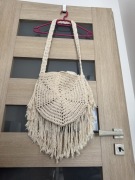 Beżowa kremowa Torebka makramowa Boho na ramię makrama z Meksyku