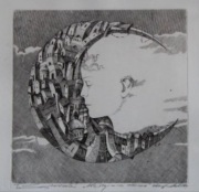 TOMASZ SĘTOWSKI "Księżycowa Dama" akwaforta, 18 x 18 cm