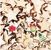 Drewniane Gwiazdki 500 szt. | 5 Rozmiarów | Dekory DIY i Rękodzieło