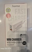 Ładowarka Hama Mini 100W GaN PD/QC 2x USB-C, 1x USB-A biała