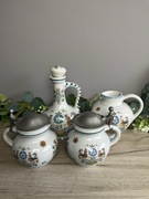 Komplet ceramiki Ulmer Keramik ręcznie malowany dzbanek karafka 2 x kufel