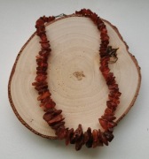 Sznur naszyjnik korale vintage bursztyn naturalny surowy nieszlifowany (4)