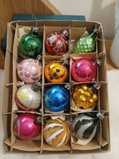 Stare szklane bombki choinkowe z okresu PRL mix