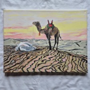 Obraz Modlitwa na pustyni Islam akryl na płótnie, od artysty