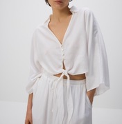 Koszula Reserved 38 M wiązana z lnem lniana zara bluzka