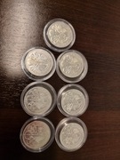 Monety 1oz 1 uncja srebro 7 sztuk