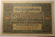BANKNOT 10 MAREK 1920 NIEMCY. (062)