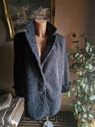 Kurtka damska płaszcz  na podszewce grafitowy wełna parzona