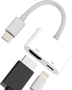 Adapter przejściówka HDMI do Lightning 2w1 do iPhone iPad