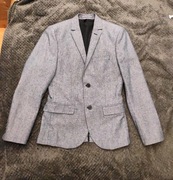 Szara elegancka marynarka slim fit 100% bawełna