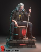 Figurka druk 3D żywica " H3LL Creator - Geralt - F1337 " - 132 mm
