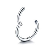 kółeczko clicker srebrny kolczyk stal chirurgiczna 1.2/8
