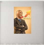 obraz 100x70 stonks mem 