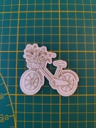 Rower grawerowany tekturka wiosna lato urodziny kwiaty