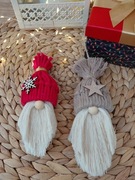 Ręcznie robiona ozdoba choinkowa, Święty Mikołaj, Gnom, Krasnal