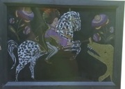 Święty Jerzy. Helena Gąsienica-Kozłowska. Zakopane. Obraz na szkle.