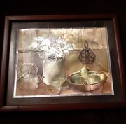 Stary obraz kwiaty i owoce.