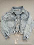 Kurtka Jeansowa, rozm. 36, krój oversize ze ściągaczem