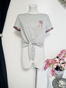 133. Krótka wiązana bluzka oversize boho haft M 38