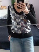 Sweter damski czarny z cekinami 38