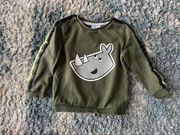 So Cute bluza 92 cm bawełna cienka lekka bawełniana zielona khaki nosorożec