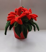 Ręcznie Robiona Gwiazda Betlejemska z Wyciorów – 3 Sztuki w Doniczce 