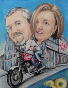 Karykatura, prezent , rocznica a3 2 osoby kolor