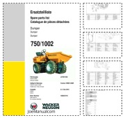 Wacker Neuson 750 1002 Dumper Parts Catalog Katalog części 
