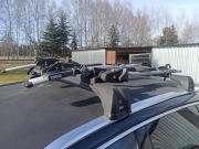 Bagażniki rowerowe THULE - 3 sztuki + Belki dachowe CRUZ - PEUGEOT 508