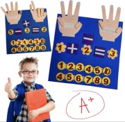 Tablica filcowa manipulacyjna do nauki liczenia na palcach dla dziecka