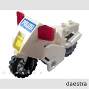 LEGO 52035c02 MOTOR policyjny biały + 3 x 54200 skos 1x1 naklejka POLIZEI