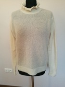 Wełna Moher Sweter Damski Wełniany Luksusowy Lekki Ciepły Falbanka