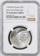 10 zł - 1999 - Jan Paweł II - Papież Pielgrzym - NGC PF70 Ultra Cameo