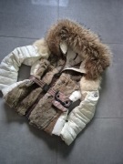 Moncler kurtka puchowa damska naturalny lis futerko s