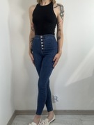 Jeansy z wysokim stanem i ozdobnymi guzikami rozm. S My Tina’s