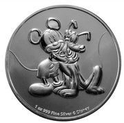 Srebrna moneta Disney Myszka Miki i Pluto Niue 1 oz Ag 2020 r.