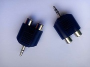 Przejście wtyk mały JACK 3,5 stereo/ 2x gniazdo RCA cinch adapter